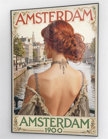 mooi AMSTERDAM 1900 Art Nouveau Mucha stijll poster beschikbaar voor biedingen