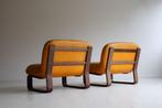Vintage design fauteuil loungestoel leer Braziliaanse stijl, Leer, Ophalen of Verzenden