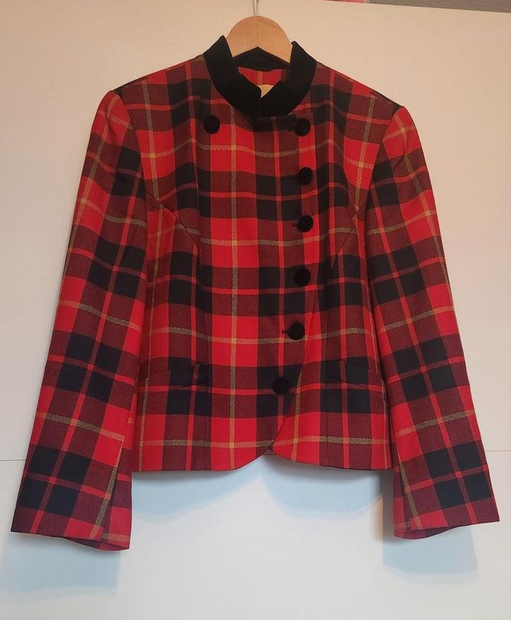 Rood/Zwarte/goud  Blazer met Fluweel - Zo Goed Als Nieuw!, Kleding | Dames, Jasjes, Kostuums en Pakken, Zo goed als nieuw, Jasje