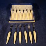 set van 12 cocktailvorkjes met doosje uit de jaren 70, Ophalen of Verzenden