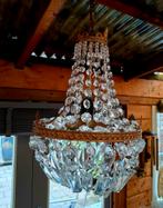 Antieke Zakkroonluchter Franse Stijl 50 cm h 30 cm d., Huis en Inrichting, Lampen | Kroonluchters, Ophalen, Gebruikt, Glas, Antiek