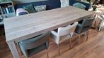 Mooie houten eetkamertafel 90 x 220, Huis en Inrichting, Tafels | Eettafels, Ophalen, 100 tot 150 cm, Eikenhout, Zo goed als nieuw