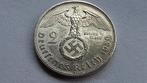 WO2 2 Reichsmark 1939G zilver nazi duitsland., Postzegels en Munten, Zilver, Duitsland, Ophalen of Verzenden, Losse munt
