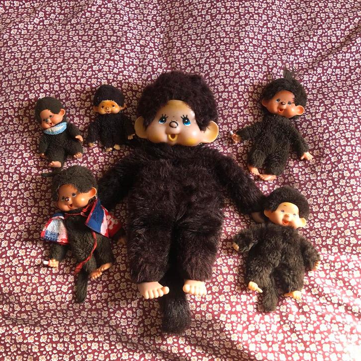 Verzameling vintage Monchhichi apen, Verzamelen, Poppetjes en Figuurtjes, Gebruikt, Ophalen of Verzenden