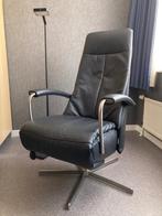 Relaxfauteuil XXL donkerblauw leer, Huis en Inrichting, Fauteuils, Ophalen, Zo goed als nieuw, Leer