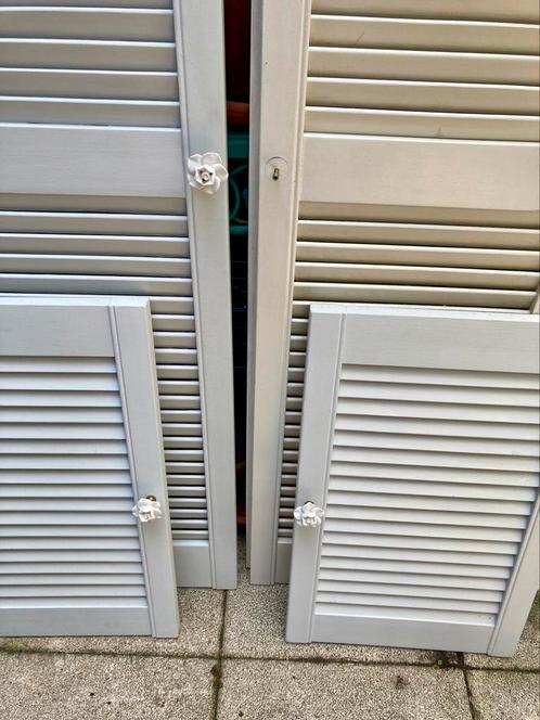 Twee sets louvre deurtjes, Doe-het-zelf en Verbouw, Deuren en Horren, Gebruikt, Binnendeur, Minder dan 200 cm, Minder dan 80 cm
