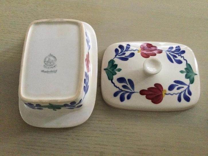 Boerenbont botervloot antiek is beboterd, Antiek en Kunst, Antiek | Servies los, Ophalen of Verzenden