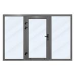Winkelraam Aluminium Raam met zijlichten op Maat met Glas, 225 cm of meer, 150 tot 225 cm, Inclusief glas, Deurkozijn