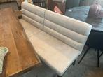 Magazijn leegverkoop eetbank microvezelstof beige metaal zw, Overige kleuren, Drie, Metaal, Nieuw
