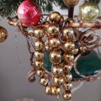 Antieke glazen kerst kralenketting in goud, Diversen, Kerst, Ophalen of Verzenden