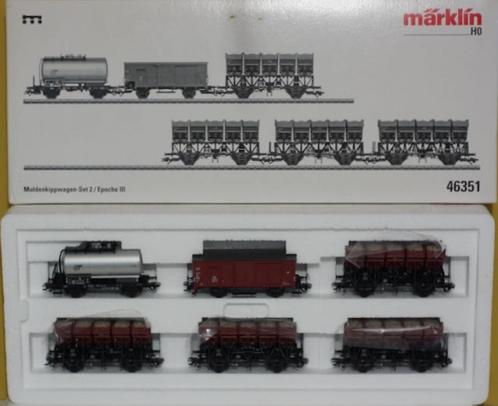 MÄRKLIN 46351 - MULDENKIPPWAGEN-SET 2 - INSIDER - NEU - OVP, Hobby en Vrije tijd, Modeltreinen | H0, Nieuw, Wagon, Wisselstroom