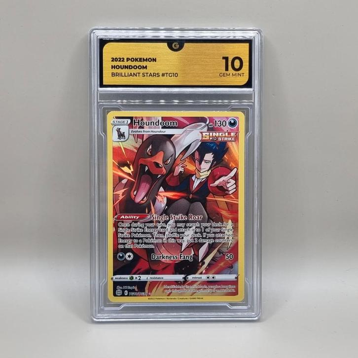 Houndoom TG10 - Brilliant Stars - Global Grading 10, Hobby en Vrije tijd, Verzamelkaartspellen | Pokémon, Nieuw, Losse kaart, Foil