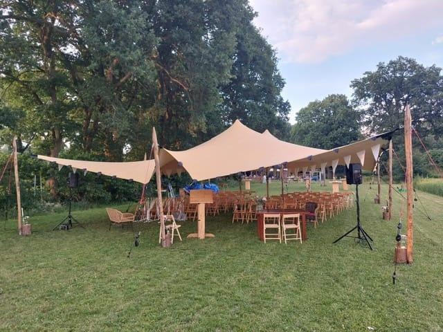 Charmante Stretchtenten voor bruiloft of feest te huur, Verzenden, Overige typen, 6 meter of meer, Zo goed als nieuw
