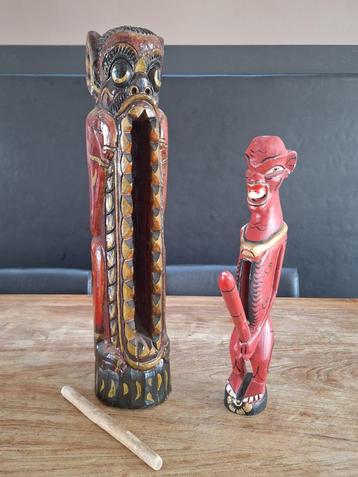 2 vintage Indonesische Kul-kul slit-drum gleuf trommel Bali beschikbaar voor biedingen