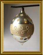 Oude glazen kerstbal: zilver/ wit, Diversen, Gebruikt, Ophalen of Verzenden