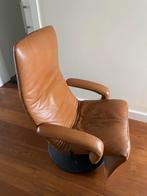 Jori relaxfauteuil bruin/cognac leer, Huis en Inrichting, Ophalen, Gebruikt, Bruin, Leer