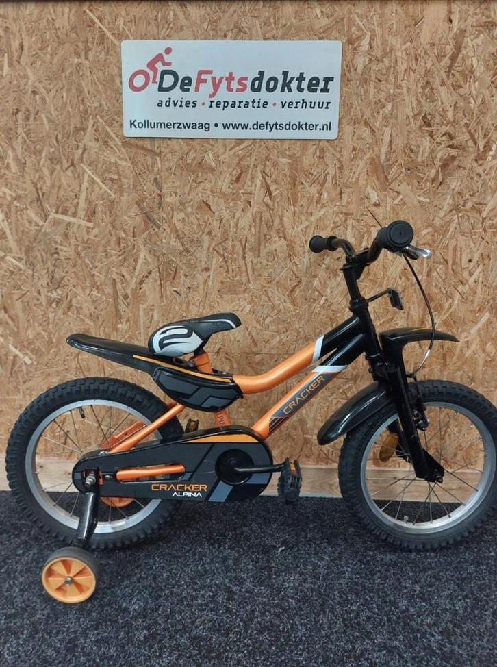 Alpina Cracker 16'' Jongens Oranje / Zwart 25cm, Fietsen en Brommers, Fietsen | Jongens, Gebruikt