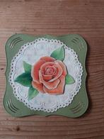 Stans kaart opleg met 3d plaatje roos, Hobby en Vrije tijd, Ophalen of Verzenden, Nieuw, Overige thema's