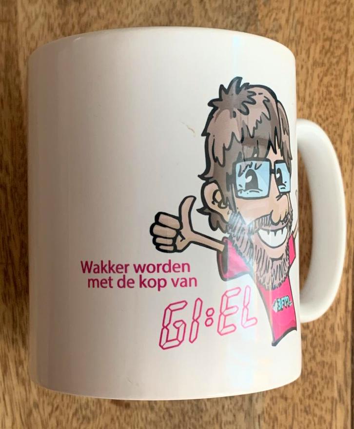 3FM: Wakker Worden Met De Kop Van GI:EL Beker/Mok, Verzamelen, Muziek, Artiesten en Beroemdheden, Ophalen of Verzenden