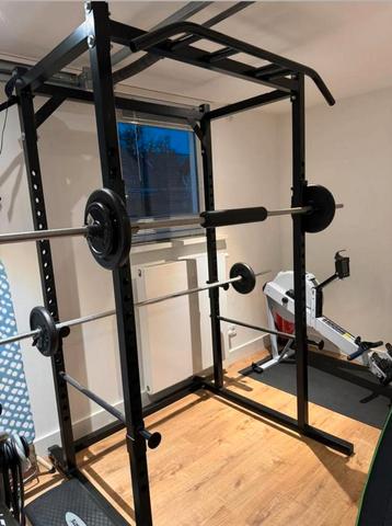 PowerRack, halterbank, dumbells, 213kg gewichten,halterstang beschikbaar voor biedingen