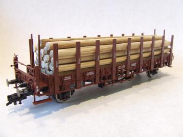 FLEISCHMANN 5256, DRG rongenwagen, 2 assig, met houtlading beschikbaar voor biedingen