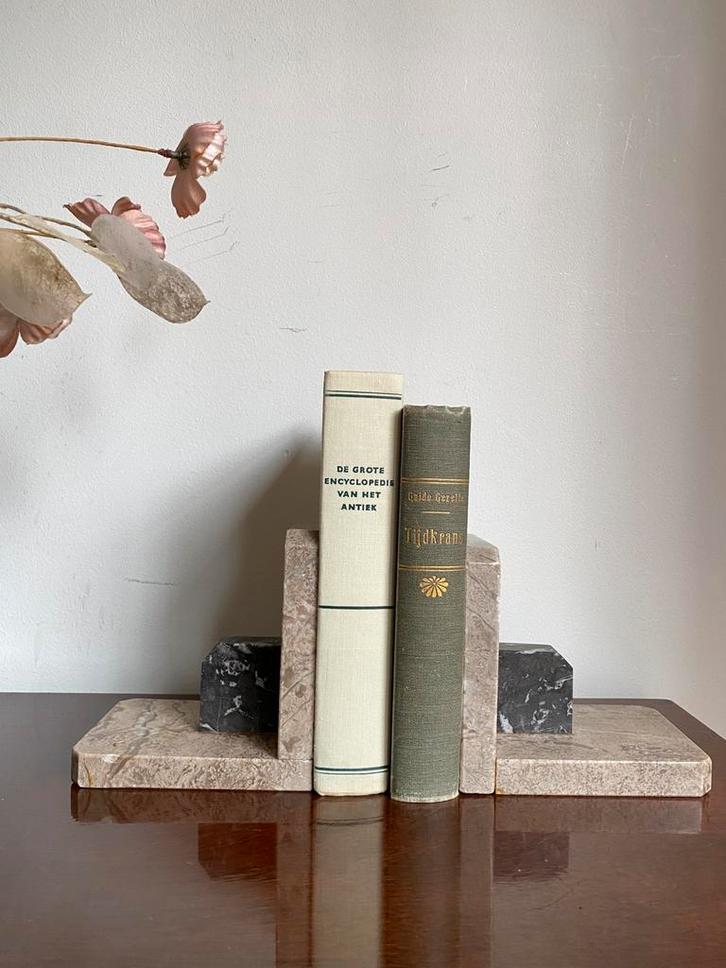Vintage Marmeren Art deco boekensteunen jaren ‘30, Huis en Inrichting, Woonaccessoires | Wandplanken en Boekenplanken, Gebruikt