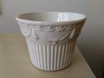 Retro vintage bloempot wit diam. 12,5 cm, Gebruikt, 40 cm of meer, Rond, Binnen