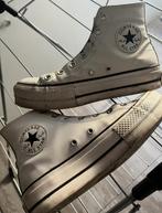 Converse Leer Gympen Hoge Zool - Maat 37, Ophalen of Verzenden, Zo goed als nieuw, Wit, Sneakers of Gympen