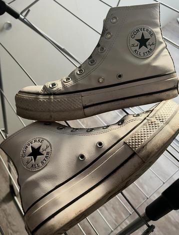 Converse Leer Gympen Hoge Zool - Maat 37 beschikbaar voor biedingen