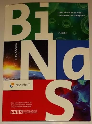 Binas 7e editie - Informatieboek Natuurwetenschappen, Boeken, Schoolboeken, Scheikunde, Noordhoff, HAVO, Ophalen of Verzenden