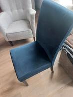 6 eetkamerstoelen blauw, Huis en Inrichting, Stoelen, Ophalen, Gebruikt, Blauw, Vijf, Zes of meer stoelen
