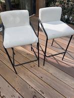 Twee “teddy” witte barkrukken met zwarte poot, 2 krukken, Ophalen, Gebruikt, 60 tot 90 cm