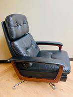 Lubke Fauteuil met Voetenbank - Mid-Century Design, Ophalen, Gebruikt, Hout, 75 tot 100 cm