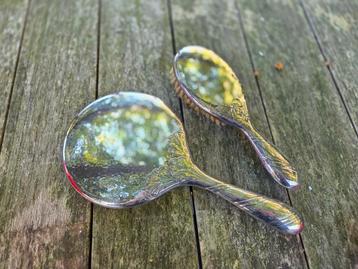 Verzilverde Handspiegel & Borstel Set beschikbaar voor biedingen