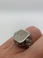 V945 Prachtige zilveren zegelring initialen AG maat 18, Sieraden, Tassen en Uiterlijk, Ophalen of Verzenden, Zilver, Ring