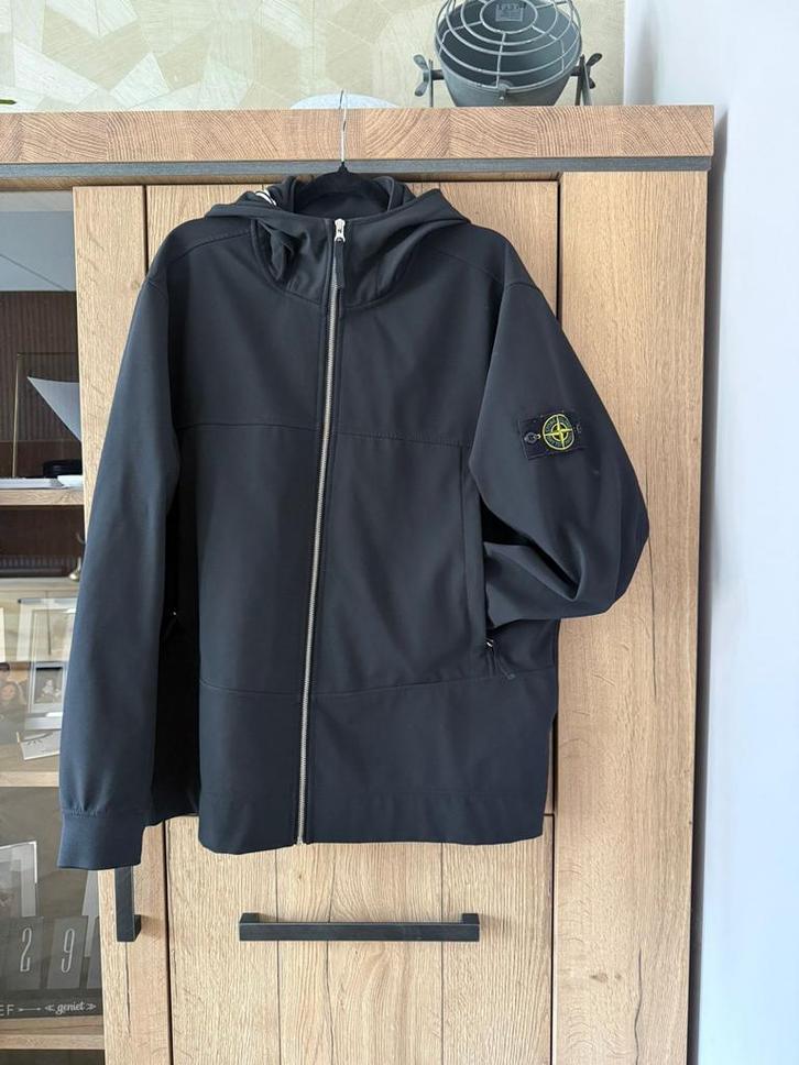 Stone Island Soft Shell Jas - 3XL, Kleding | Heren, Jassen | Zomer, Zo goed als nieuw, Overige maten, Zwart, Ophalen