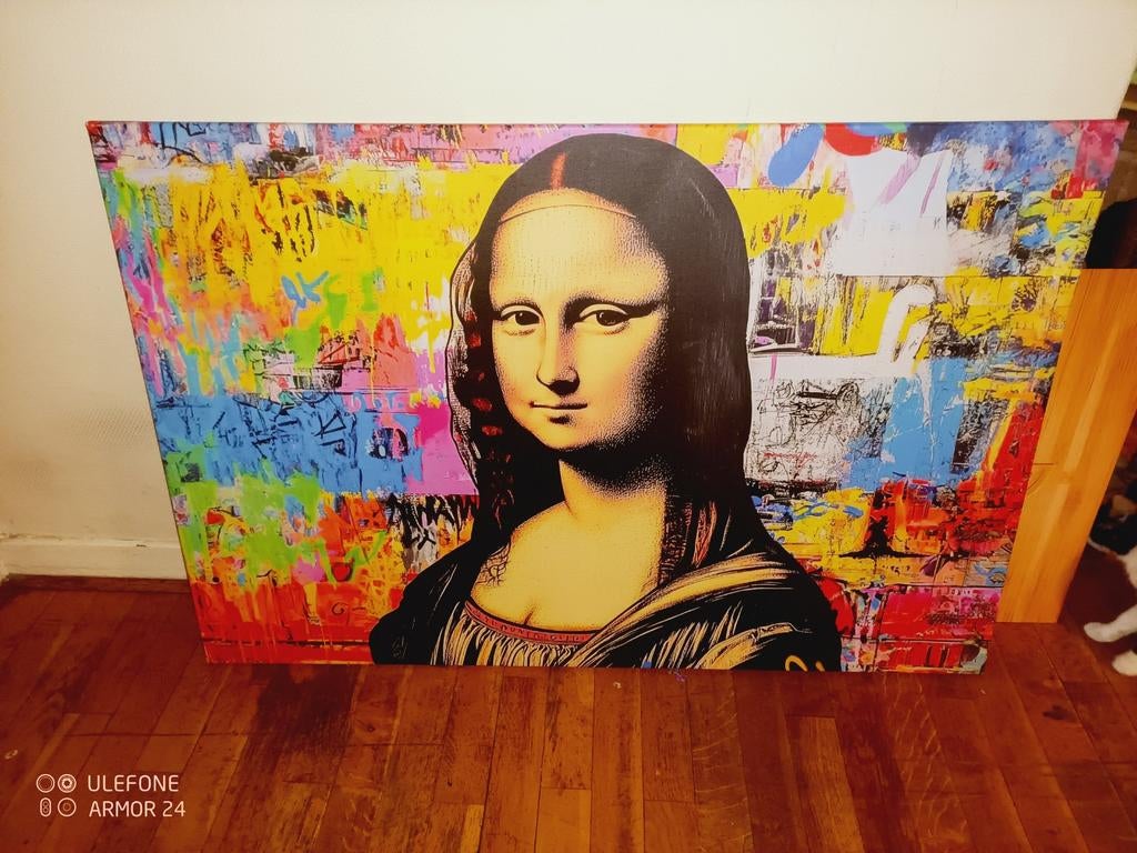 MuchoWow Canvas Schilderij 120x80cm Graffiti Rose Banksy, Ophalen
