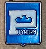 PolyNorm Emaille Speld Vintage Blauw Wit Logo Pin Badge Oldt, Antiek en Kunst, Ophalen of Verzenden