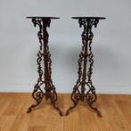 Bijzettafeltjes Plantentafeltjes Smeedijzer, tuintafeltjes, Gebruikt, Metaal of Aluminium, Info@flashbackfurniture.nl, Rond