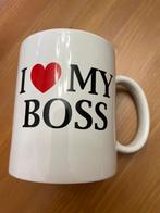Grappige Beker - I Love My Boss, Ophalen, Keramiek, Zo goed als nieuw, Effen