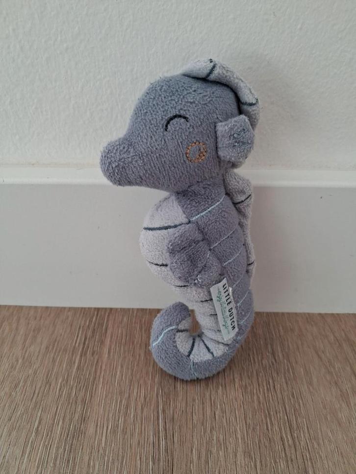 Knuffel Little Dutch zeepaard blauw 14 cm L162, Kinderen en Baby's, Speelgoed | Knuffels en Pluche, Zo goed als nieuw, Overige typen
