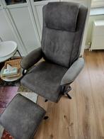 Relaxfauteuil Vincent met hocker, nieuwstaat, Huis en Inrichting, Fauteuils, Ophalen, 75 tot 100 cm, Zo goed als nieuw, Stof