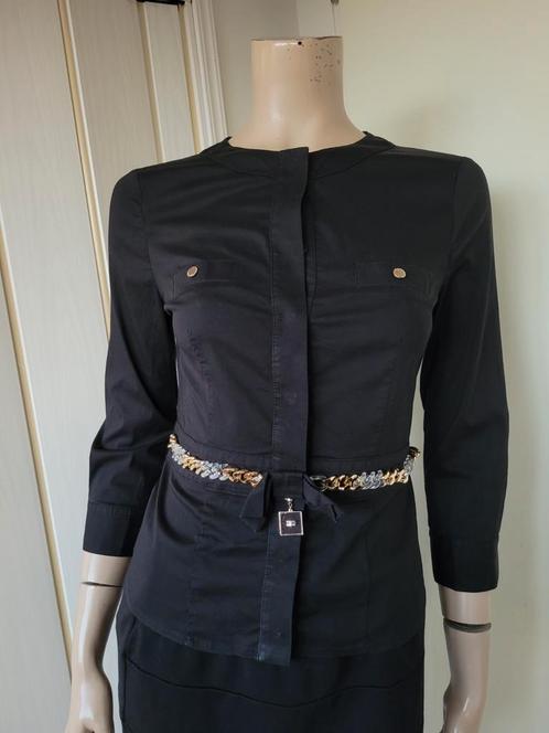 Elisabetta Franchi blouse maat 36 zwart katoen, Kleding | Dames, Blouses en Tunieken, Zo goed als nieuw, Maat 36 (S), Zwart, Ophalen of Verzenden