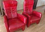 2x leren relax fauteuil voor €100, Huis en Inrichting, Fauteuils, Ophalen, Gebruikt, Minder dan 75 cm, Metaal