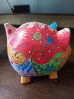 Spaarpot varken kleurrijk, Ophalen of Verzenden, Zo goed als nieuw, Steen, Aardewerk of Keramiek, Dier