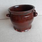 Vintage Keulse bloempot bruin aardewerk, Ophalen of Verzenden
