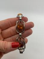 X921 Prachtige zilveren armband barnsteen, Sieraden, Tassen en Uiterlijk, Antieke sieraden, Ophalen of Verzenden, Zilver, Armband