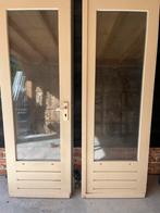 Dubbele buitendeur hardhout dubbel glas, Doe-het-zelf en Verbouw, Deuren en Horren, Ophalen of Verzenden, Glas, Buitendeur, 200 tot 215 cm