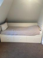 IKEA hemnes bed wit mét matras, Ophalen, 85 tot 100 cm, Gebruikt, Matras
