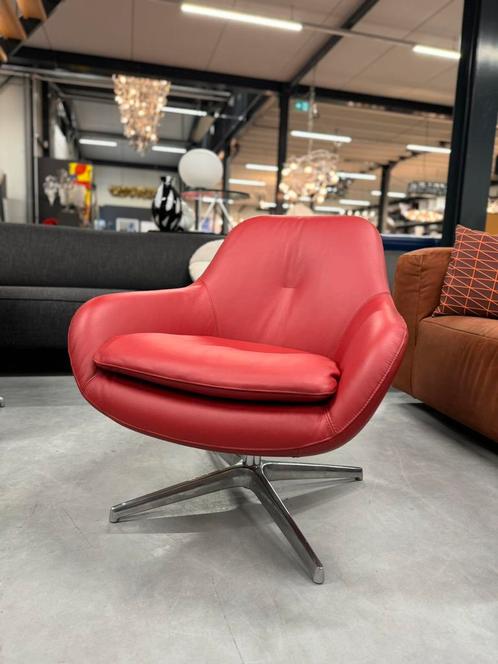 Nieuw Leolux Pode Sparkle Fauteuil rood leer Design stoel, Huis en Inrichting, Fauteuils, Nieuw, Leer, 75 tot 100 cm, Ophalen of Verzenden